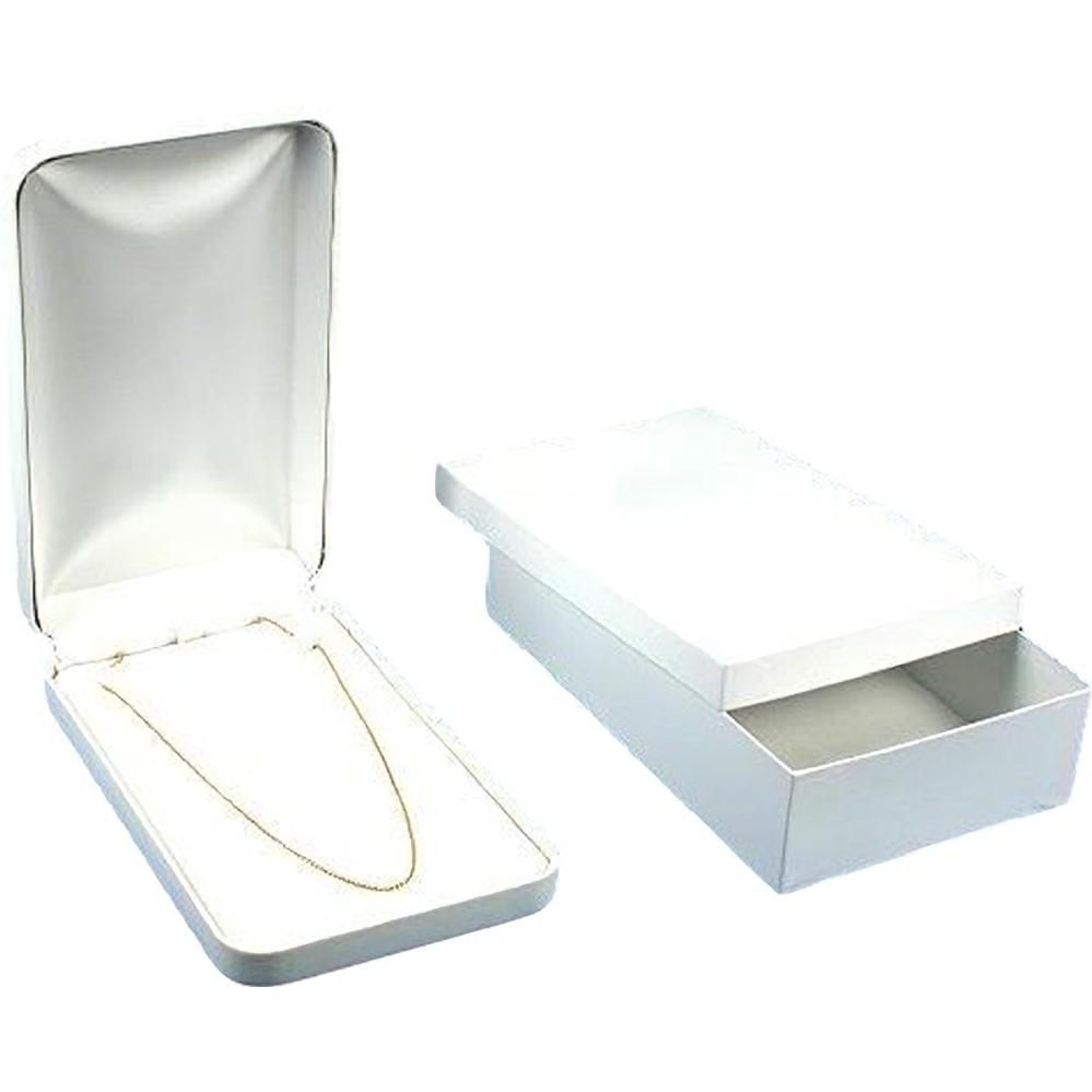 12 Bead Necklace Boxes White Leather Display Gift Box