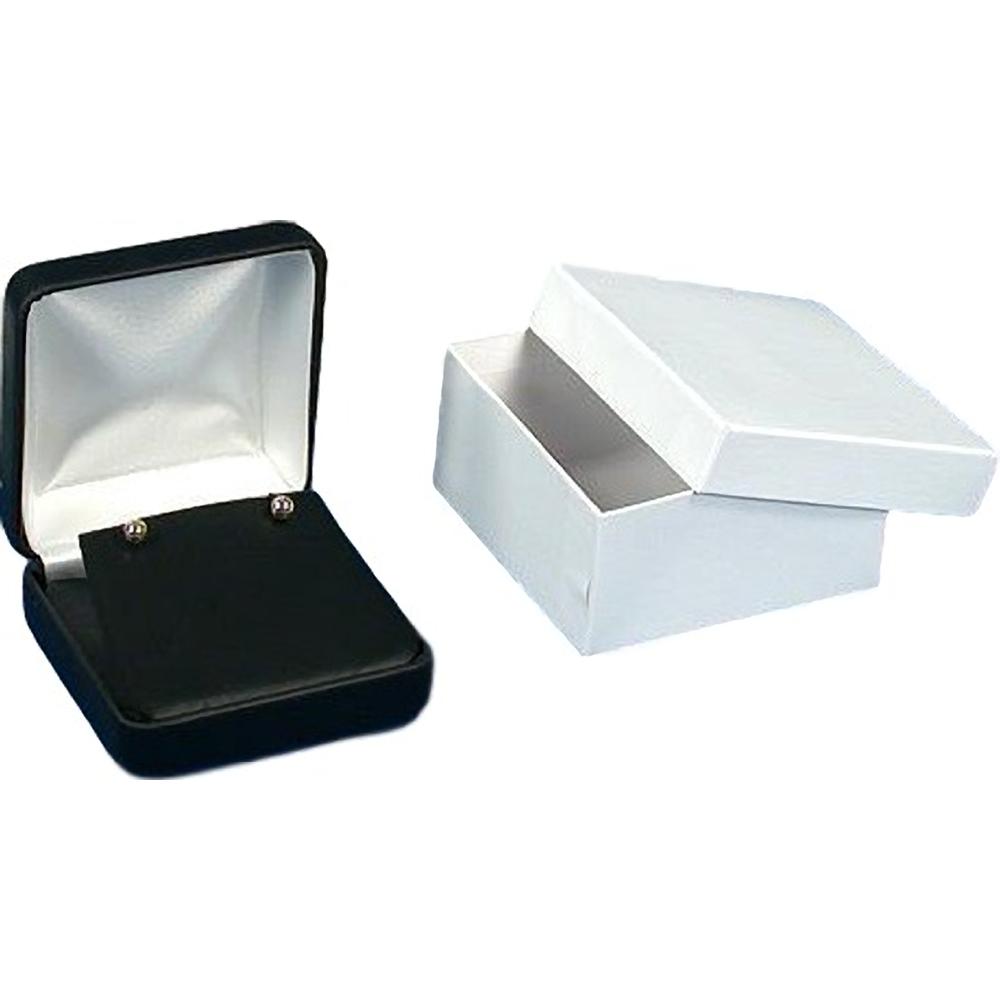 Earring & Pendant Gift Box Black Faux Leather 2 5/8" (Only 1 Box)
