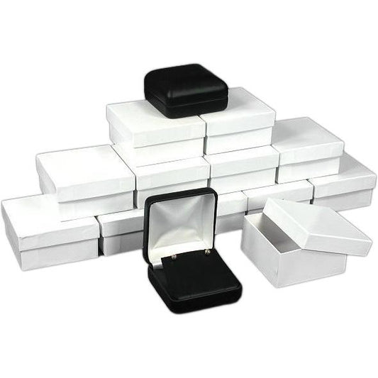 12 Pendant Boxes Black Leather Jewelry Gift Display Box