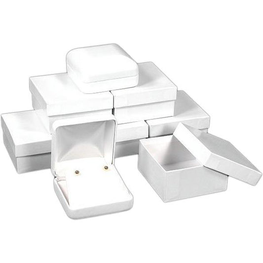 6 Pendant Boxes White Leather Jewelry Gift Display Box