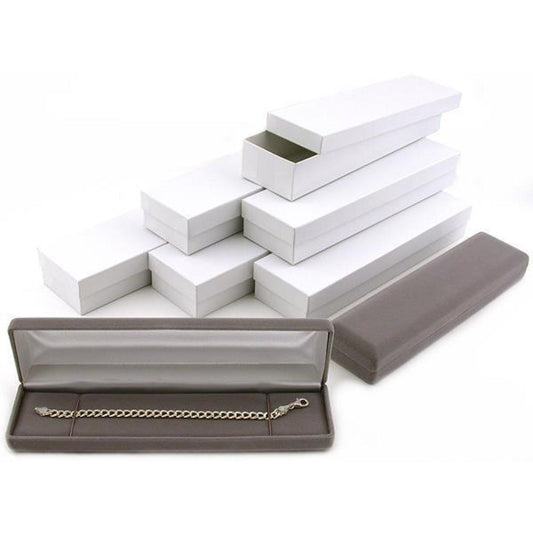 6 Gray Velvet Watch Bracelet Box Showcase Gift Display