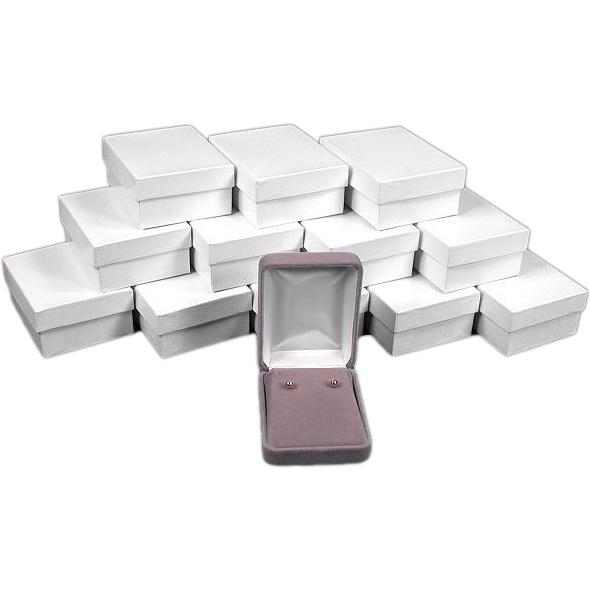 12 Gray Velvet Earring Displays Store Showcase Gift Box