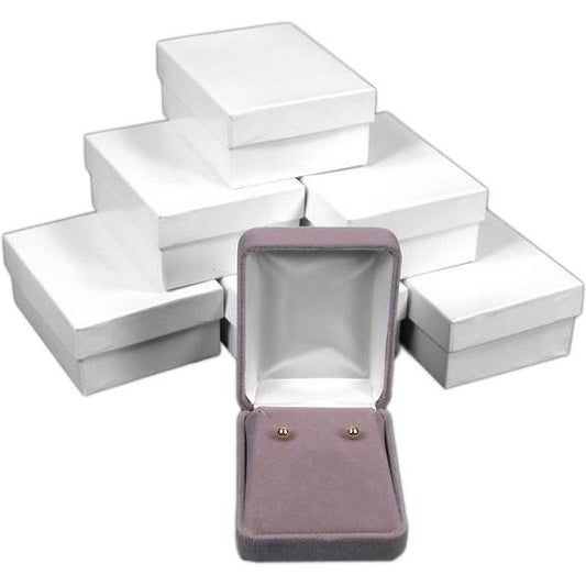 6 Gray Velvet Earring Displays Store Showcase Gift Box
