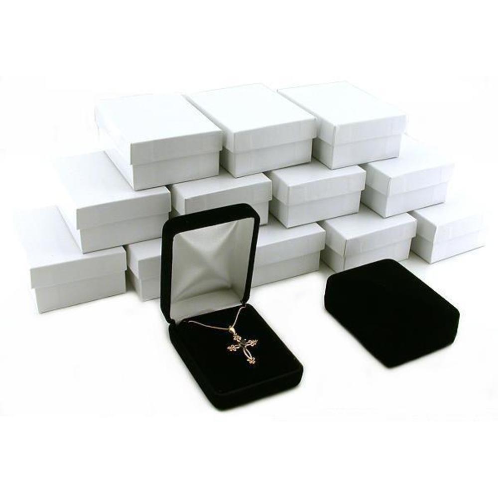 Pendant Box 12 Black Velvet Pendant Earring Gift Boxes Showcase Displays – FindingKing