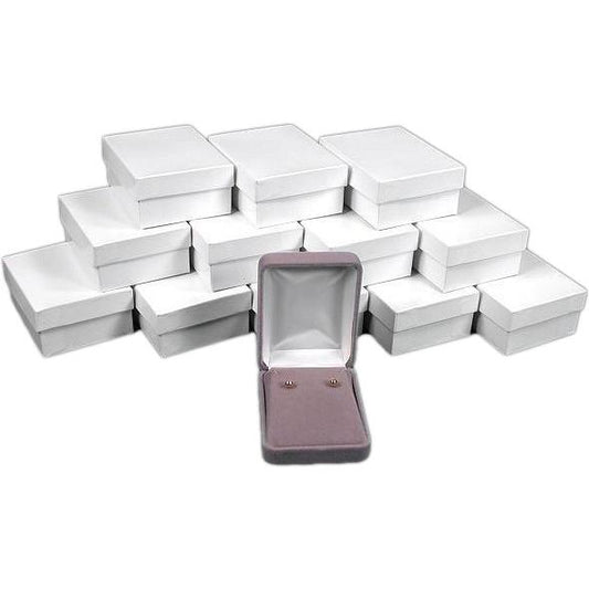 12 Gray Velvet Pendant Earring Boxes Gift Case Displays