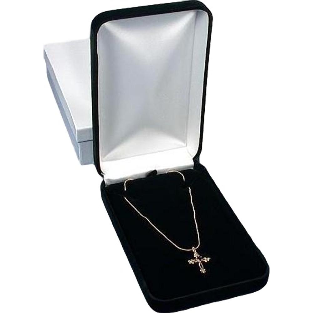 Necklace Gift Box Black Velvet 4 1/4" (Only 1 Box)