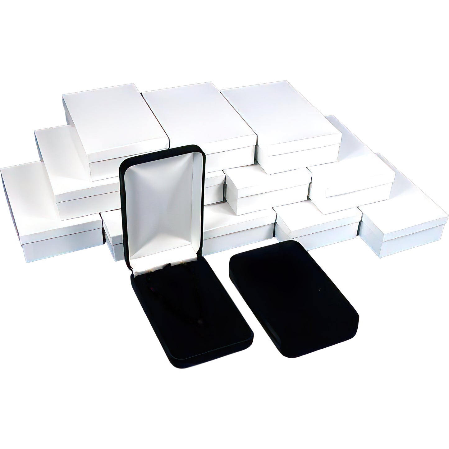 Black Velvet Necklace Chain Jewelry Gift Box Showcase Displays Kit