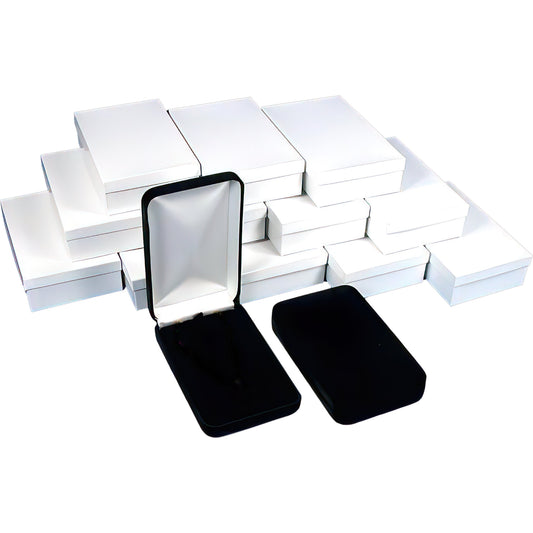 Black Velvet Necklace Chain Jewelry Gift Box Showcase Displays Kit
