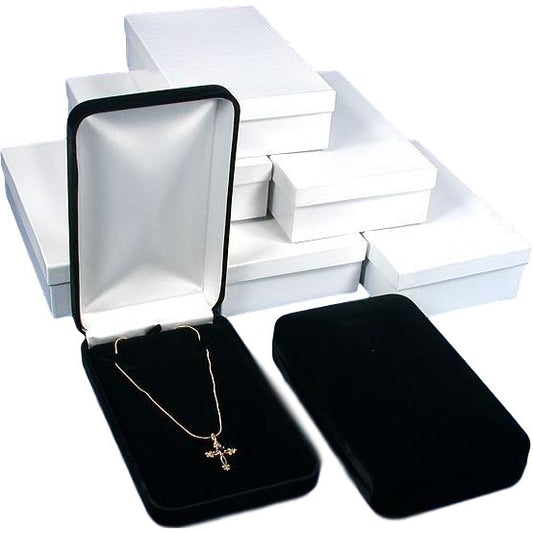 Black Velvet Necklace Chain Jewelry Gift Box Showcase Displays Kit