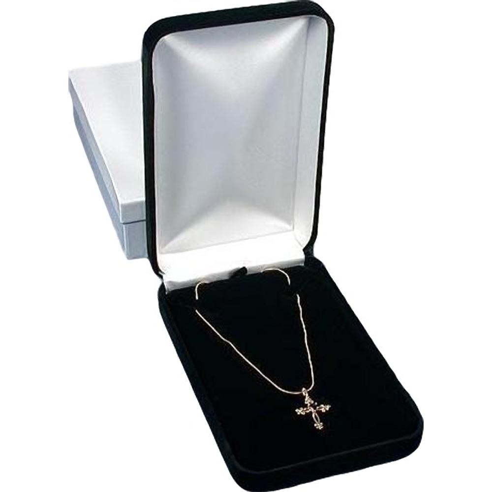 Black Velvet Necklace Chain Jewelry Gift Box Showcase Displays Kit