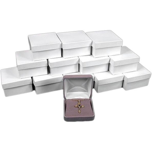 12 Gray Velvet Pendant Boxes Jewelry Case Gift Display